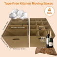thumbnail image 2 of CH-BOX Kitchen Moving Boxes with Wine Dish Glass Packaging Divider Kits and Cushion Wraps, 4 Pack 17x12x12'', Reinforced Handles, Tape-Free (CK171212), 2 of 6