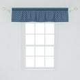 thumbnail image 2 of Ambesonne Geometric Valance Pack of 2, Numerous X Drawn Shapes, 54"X12", Dark Sky Blue and White, 2 of 2
