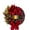 A, variant on Christmas Wreath with Red Poinsettias, Lantern, Berries and Bows, Illuminated Festive Decor for Front Door and Home Decorations - A