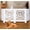 Antique White, variant on Free Standing Dog Gate – 4 Panel Foldable Wooden pet gate Indoor 72" W x 24" H, Hand-Carved Solid Wood & MDF, Portable Indoor Gate for Doorways, Halls, Stairs – Fully Assembled, Antique White