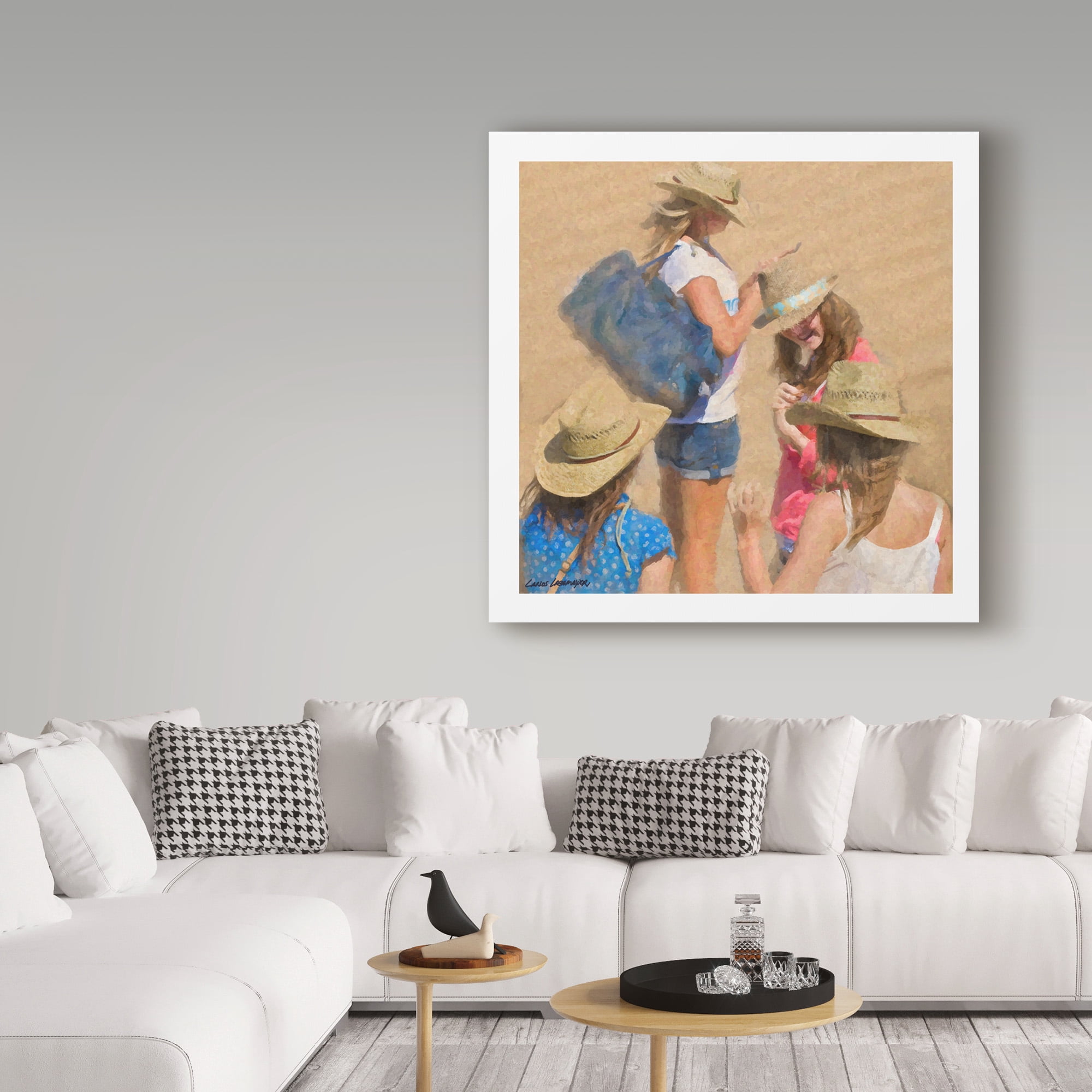 Trademark Fine Art 'Girls On The Beach' Canvas Art by Carlos Casamayor