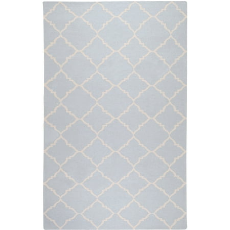 Libby Langdon Prichard Hand Woven Gate Scroll Flatweave Wool Rug, Slate