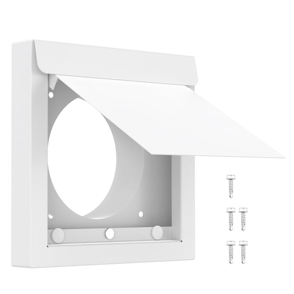 4 Inch Carbon Steel Square Dryer Vent Guard Hood High Strength Auto Closing Exhaust Exterior Vent Cover for Bathroom Kitchen Garage