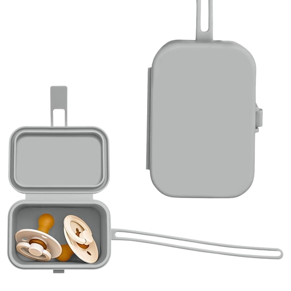Estuche de silicona para chupetes Baby's Aid, apto para lavavajillas, gris