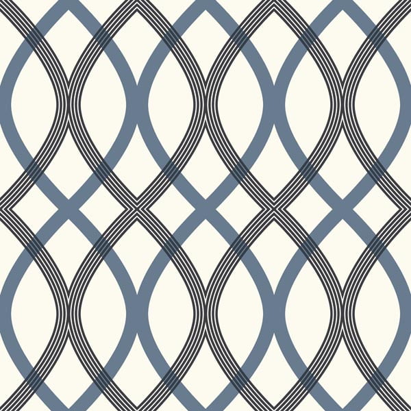 Beacon House Contour Blue Geometric Lattice Wallpaper - Walmart.com