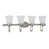 Nuvo 60/2836 Salem Wall Lantern 32in Brushed Nickel Frosted Linen Glass 4-light