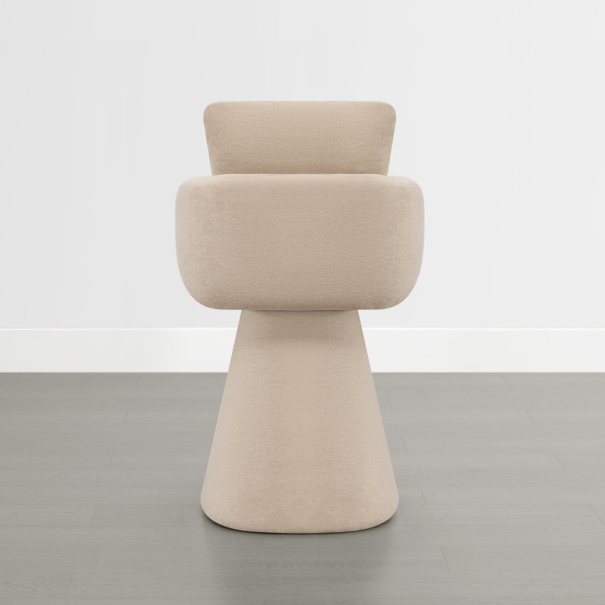Spruce & Spring 26" Counter Height Swivel Bar Stools with Arms, Upholstered Chenille Seat & Back for Kitchen Island & Home Bar, Sand Fabric