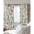 thumbnail image 2 of Yellow Spring Floral Black Out Curtains 63 Inch Long, Room Darkening Draperies Curtains Panels, Flowers Leaves Elegant Pastoral Thermal Insulated Curtain for Bedroom Living Room 52"x63" 2 Panels, 2 of 8