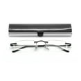 thumbnail image 3 of EYE ZOOM 2 Pack Compact Metal Rimless Reading Glasses with Light Slim Black and Silver Hard Case for Men and Women, +2.25, 3 of 6