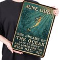 thumbnail image 2 of Placa Metal Vintage Ygjytge June Girl Pintura Hierro Rectangular Arte Pared 30x40cm, 2 of 9