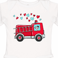 thumbnail image 4 of Inktastic Valentine Fire Truck with Cute Dalmatian and Hearts Boys or Girls Long Sleeve Baby Bodysuit, 4 of 5