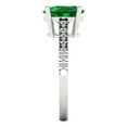 thumbnail image 3 of 2.21 ct Oval Cut Simulated Emerald Solitaire with Simulated Diamond Accents 18K White Gold Womens Engagement Ring, 3 of 5