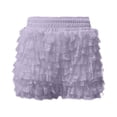 thumbnail image 4 of Style Ruffle Shorts with Delicate Lace Trim for Women Layered Pettipants Comfortable Boyshorts Design Purple,L, 4 of 4