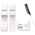 thumbnail image 2 of GOLDWELL Dualsenses Blondes and Highlights Anti-Yellow Shampoo, Conditioner, & 60sec Treatment TRIO Set (w/ Sleek Comb) Dual Senses Purple,Violet Gray Hair (10.1 oz + 10.1 oz + 6.7 oz TRIO KIT), 2 of 2