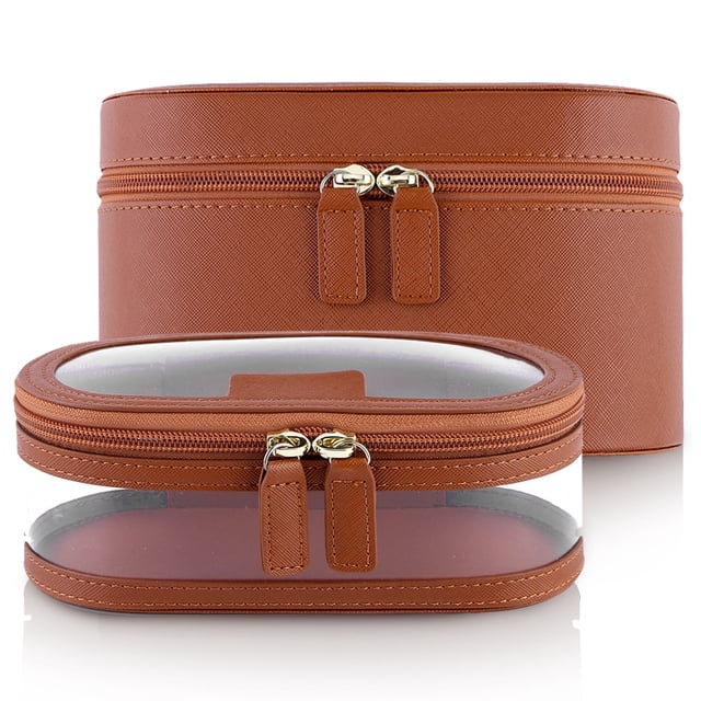 Para Brochas Maquillaje Juego 2 Bolsas PU Gran Capacidad Mujeres Y Niñas