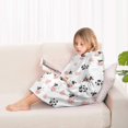thumbnail image 4 of White Cow Heart Pattern Blanket Hoodies for Kids 6-13YR Oversize Wearable Blanket Hoodies for Boys Girls Teens, 4 of 7