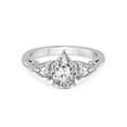 thumbnail image 3 of 3 Carat IGI Certified Pear Shape Lab Grown Diamond Engagement Ring | 14K White Gold | Leona Three stone Side Pear Shape Lab Diamond Ring | FG-VS1-VS2 Quality Friendly Diamonds, 3 of 5