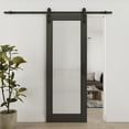 thumbnail image 2 of 28'' x 80'' 1-Lite Black Frosted Glass And Manufactured Wood White Sliding Barn Door With Installation Hardware Kit(No Assembly Required), 2 of 5