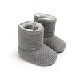 thumbnail image 5 of Baby Boys Girls Snow Boots,Winter Knitted Fleece Thick Soft Sole Non Slip Toddler First Walker Winter Warm Crib Shoes for 0-18Months, 5 of 8