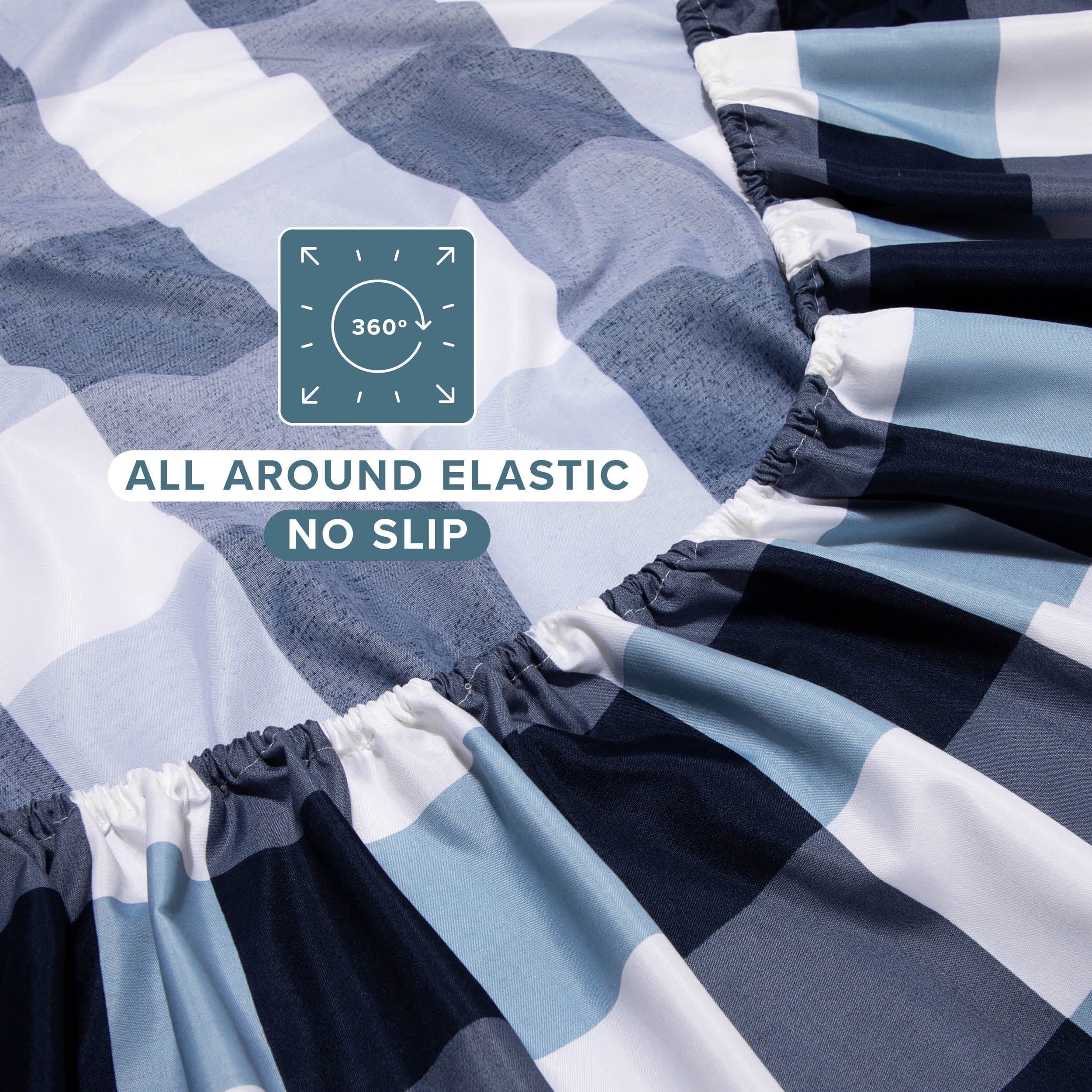 Bare Home Ultra-Soft Sheet Set - Premium 1800 Collection - Deep Pockets - 4-Pieces - King, Gingham Blue