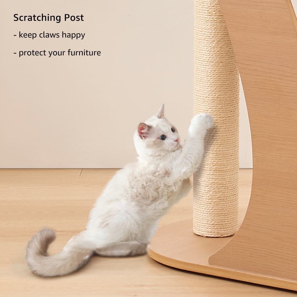 Unipaws Cat Tree for Large Pets, Modern Tall Cat Tower with Condo Scratching Post Perch Bed, Indoor Wood Pet Furniture for Multiple Kittens