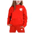 thumbnail image 2 of CAIXIA Girls Outfits Size 10-12 Reindeer Girls' Hoodie Two Piece Set Cozy Long Sleeve Top and Sweatpants Outfit for Kids,Red, 2 of 5