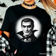 thumbnail image 2 of Dracula Spooky Portrait T-Shirt, Horror Villain Theme Halloween Tee, 2 of 5