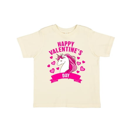 

Inktastic Happy Valentine s Day with Unicorn Banner and Hearts Gift Toddler Boy or Toddler Girl T-Shirt