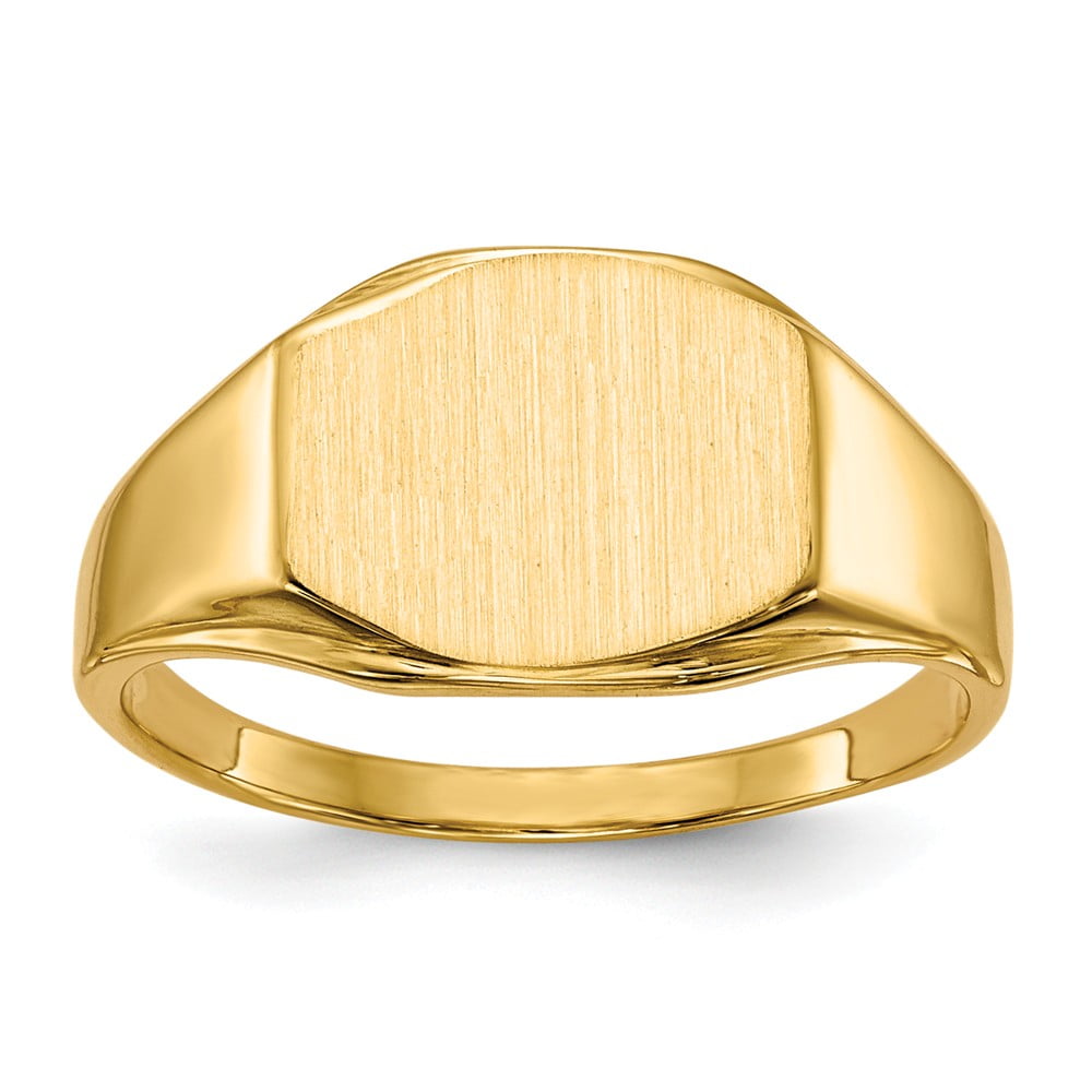 14k White Gold Signet Ring Size 6 