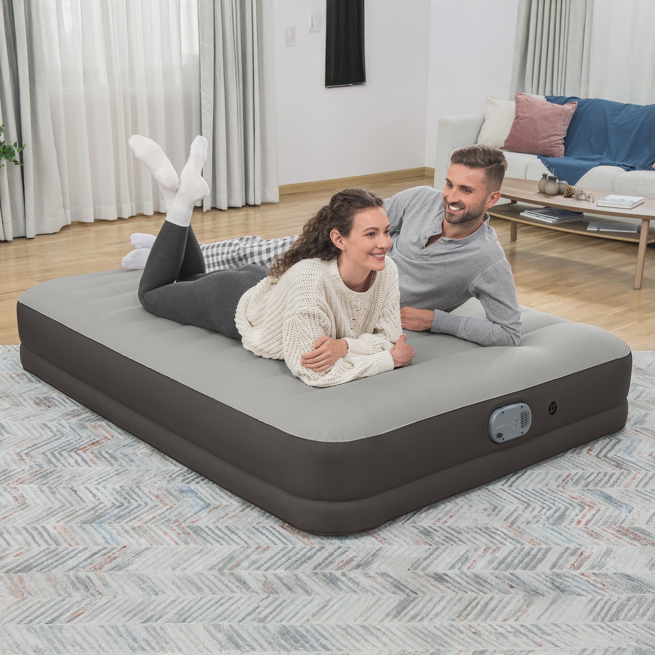 Coleman AlwayzAire Tough Guard Air Mattress Queen 14" with Rechargeable Dual Pump
