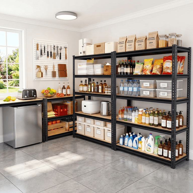 Uberlyfe Heavy-Duty 5-Tier Metal Shelving, 60"H photo 7