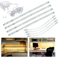 thumbnail image 1 of Led Under Kitchen Cupboard/cabinet Strip Lights, Linkable Plug In Light Bars For Shelf Closet Showcase Bedside Under Counter (warm White, 4 X 30cm), 1 of 5