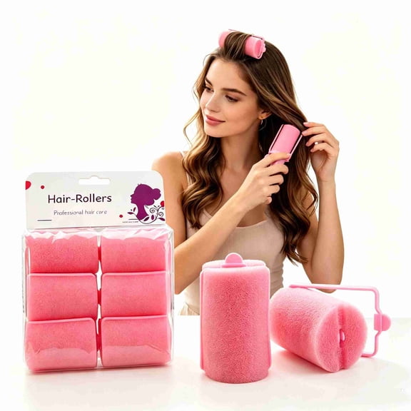 18 Pcs Sponge Hair Rollers, Large Soft Foam Hair Styling Curlers 40 mm Hairdressing Curlers for Women and Girls