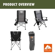 Ozark Trail High Back Camping Chair, Black, Adult