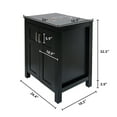 thumbnail image 5 of FULLWATT 24 Inches Traditional Bathroom Vanity Set in Black Finish, Single Bathroom Vanity with Top and 2-Door Cabinet, Brown Glass Sink Top with Single Faucet Hole, 5 of 9