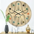 thumbnail image 2 of Designart 'Minimal Geometric Retro Curved Ornament I' Mid-Century Modern Wood Wall Clock, 2 of 5