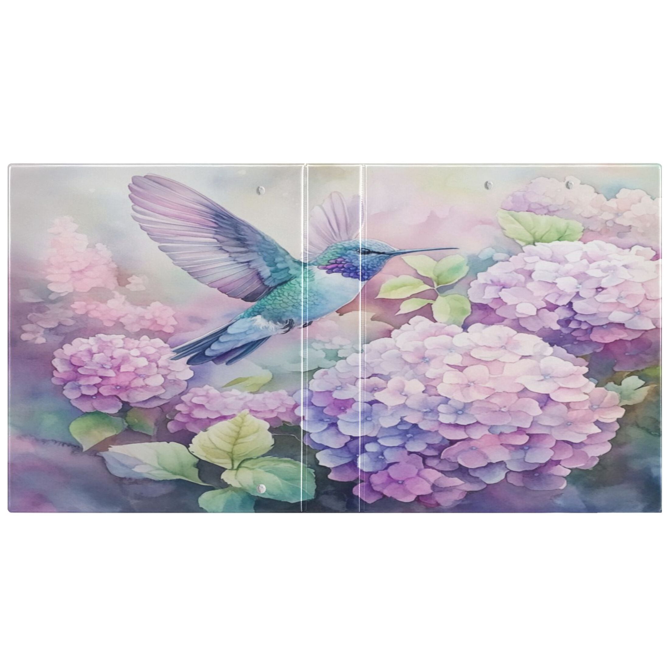 WOBOGO Colorful Pretty Bird File Folders Extra Large Capacity to Hold 200 Sheets of Documents Hard Shell Ring Binder for School Home Office