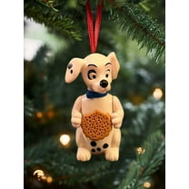 Ornament 3” Dog & Cookie Sitting Up PVC Figure 101 Dalmatians Disney Dangler