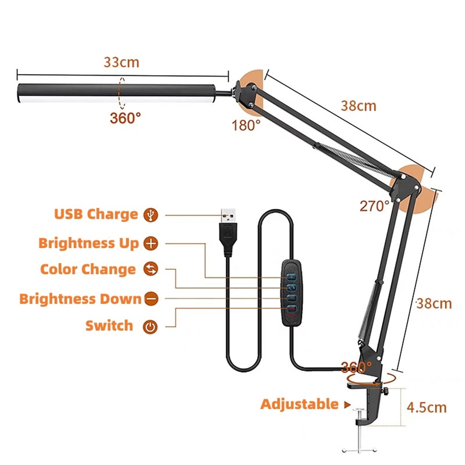 Ahosoon Desk Lamp Light LED Lamp for Living Room Bed Room Lighting