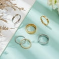 thumbnail image 7 of 2 Sets 18k Gold Plated Rings for Women Stackable Rings Silver Gold Stacking Rings Thumb Rings Eternity Wedding Band Lovely Friendship Ring Mothers Day Anniversary Graduation Birthday Gifts, 7 of 7