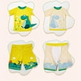 thumbnail image 5 of Toddler Girls Boys Summer Swimwear Sets Short Sleeve O Neck Tops + Cartoon Animal Print Shorts + Hat 1-12 Years, 5 of 6