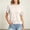 White, variant on 2026 New Women’s Short Sleeve Sweaters Tops Oversized Summer Casual Ruffled Hem Knit Pullover Cute Solid Color Crochet Blouses(Black,L)