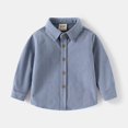 thumbnail image 7 of LYMAYTER Toddler Baby Boys Long Sleeve Button Down Shacket Casual Solid Color Spring Fall Button Up Tops 2-7Y, 7 of 7