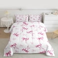 thumbnail image 2 of Homewish Pink Bowknot Bowtie Queen Comforter Set for Girls, Princess Bow Knot Bedding Sets, White Pink Bedding Comforter Set, Super Cozy Room Decor, 2 of 8