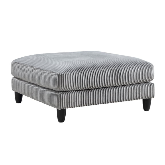 Mear Modular Ottoman w Black Solid Wood Legs- Gray Corduroy 40 Inch