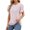 Pink, variant on Women's Ruffle Puff Sleeve Blouse Pleated Round Neck Short Sleeve Casual Fashion Vacation Beach Travel Loose Tops T-Shirt, White XXL