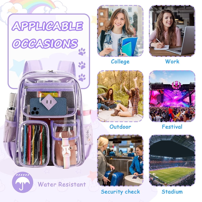 Large Clear Waterproof Backpack with Laptop Sleeve photo 3