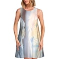 thumbnail image 1 of Fotbe Robe Midi d'Été pour Femmes Motif Chat dans le Miroir – Robe Trapèze Sans Manches, Robe T-Shirt Florale, Robe Décontractée Fluide de Plage, 1 of 7