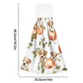 thumbnail image 2 of Haosy 2 Pack Kitchen Wash Cloths with Hanging Loops Absorbent Absorbent Quick Drying Hand Towels, Watercolor Dog Leaf Apple, 2 of 7