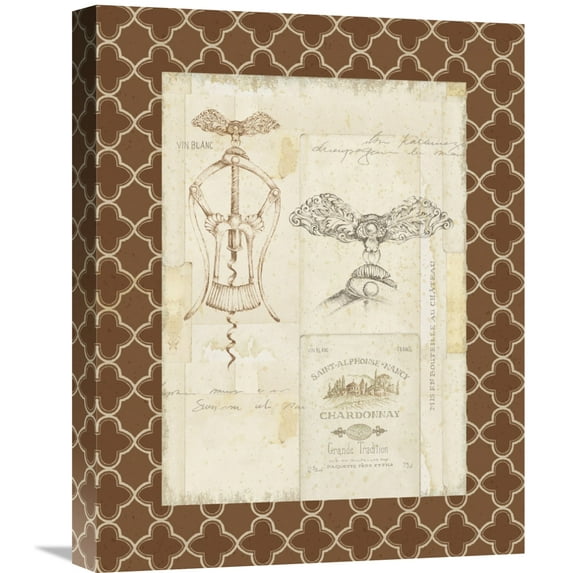 Global Gallery Daphne Brissonnet 'Fancy Corkscrew I Border' Canvas Wall Art